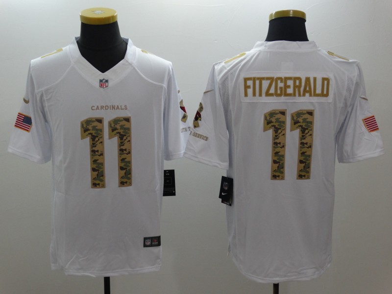 Men's Arizona Cardinals Larry Fitzgerald #11 White Jersey